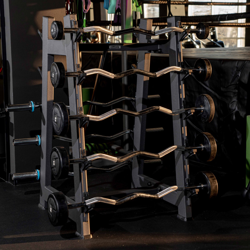 Набор изогнутых обрезиненных штанг (шаг 5 кг, 5 шт) 10-30 кг PROFI-FIT
