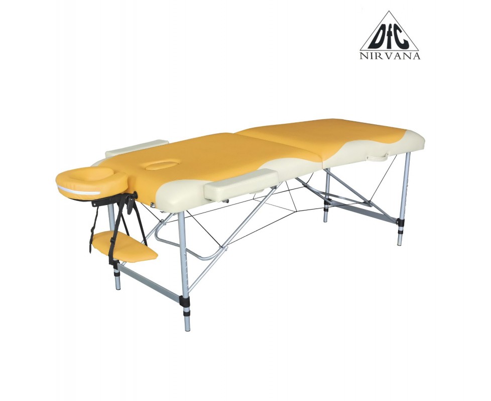 Массажный стол DFC NIRVANA, Elegant PREMIUM, 186х70х5 см, алюм. ножки, цвет оранж./беж. (orange/beig