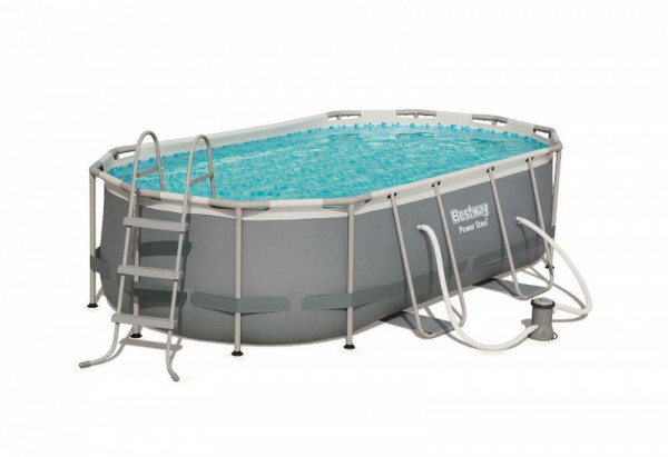 Каркасный бассейн Bestway Power Steel 427х250х100см, 7250л, фил.-насос 2006л/ч, лестница, попл.-дозатор