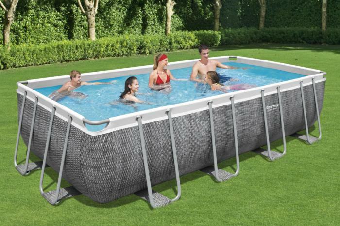 Каркасный бассейн Bestway Power Steel 549х274х122см, 14812л, фил-насос 5678л/ч, лестница, тент, попл-доз