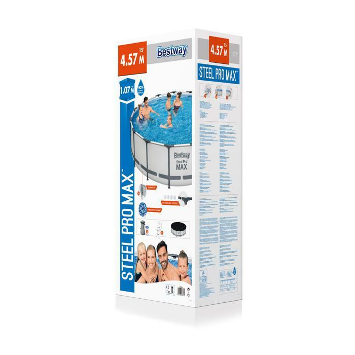 Каркасный бассейн Bestway Steel Pro Max 457х107см, 14970л, фил.-насос 3028л/ч, лестница, тент