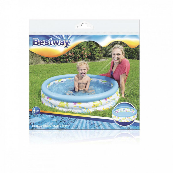 Детский надувной бассейн Bestway 102х25см "Океан" 101л, от 2 лет