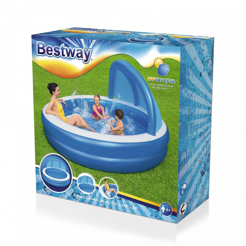 Детский надувной бассейн Bestway 241х241х140см с навесом, 850л, от 6 лет
