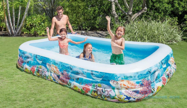 Детский надувной бассейн Intex 305х183х56см "Тропический риф" 1050л, от 6 лет