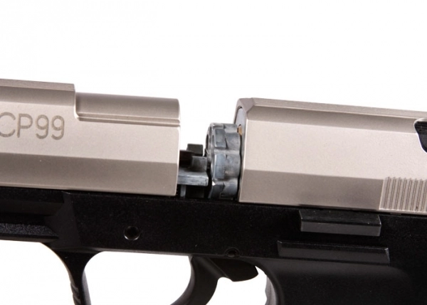 Пистолет пневматический Walther СР 99 (никель с чёрной рукояткой)