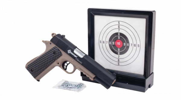 Пневматический пистолет Crosman Classic 1911 Pistol Kit + шарики BB + мишень 4,5 мм