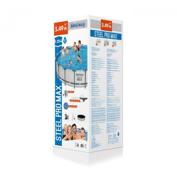 Каркасный бассейн Bestway Steel Pro Max 549х122см, 23062л, фил.-насос 5678л/ч, лестница, тент