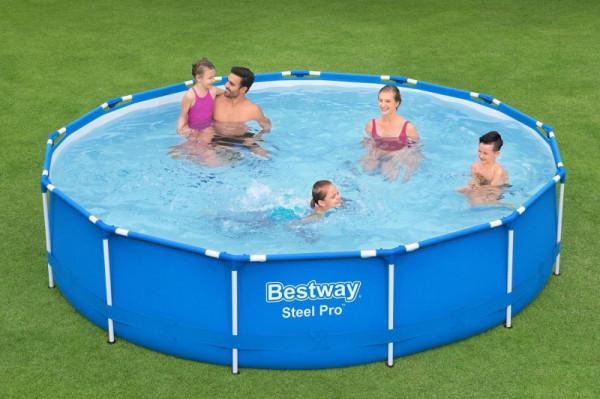 Каркасный бассейн Bestway Steel Pro 396х84см, 8680л, фил.-насос 2006л/ч (5612E BW)