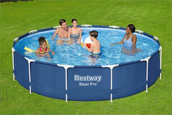 Каркасный бассейн Bestway Steel Pro 396х84см, 8680л, фил.-насос 2006л/ч (5612E BW)