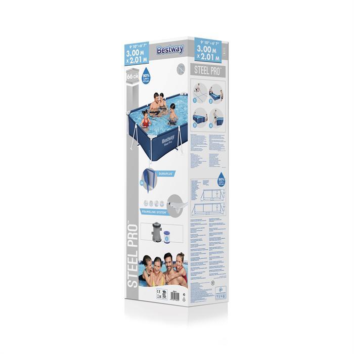 Каркасный бассейн Bestway Steel Pro 300х201х66см, 3300л, фил.-насос 1249л/ч (56411 BW)