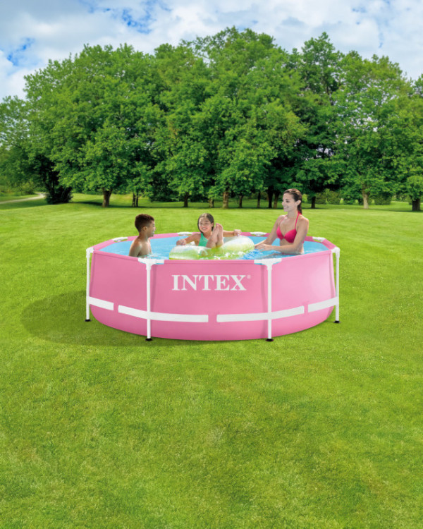 Каркасный бассейн Intex Pink Metal Frame 244х76см, 2843л