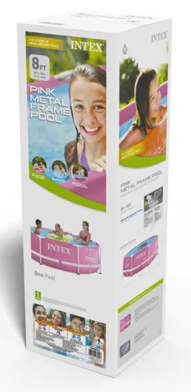 Каркасный бассейн Intex Pink Metal Frame 244х76см, 2843л