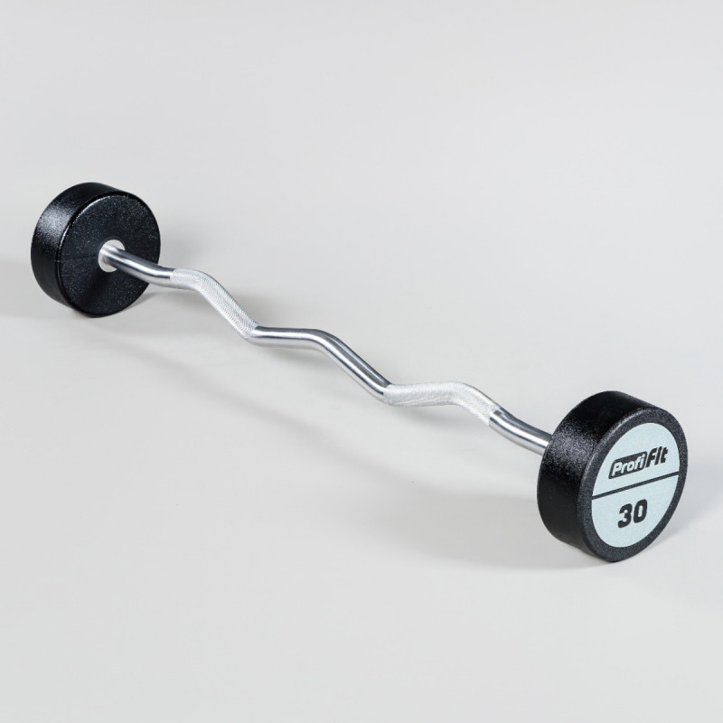 Набор изогнутых полиуретановых штанг (шаг 5 кг, 5 шт) 10-30 кг PROFI-FIT