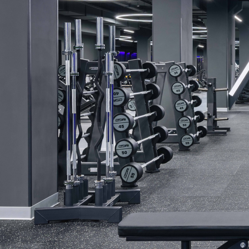 Набор прямых полиуретановых штанг (шаг 5 кг, 5 шт) 35-55 кг PROFI-FIT