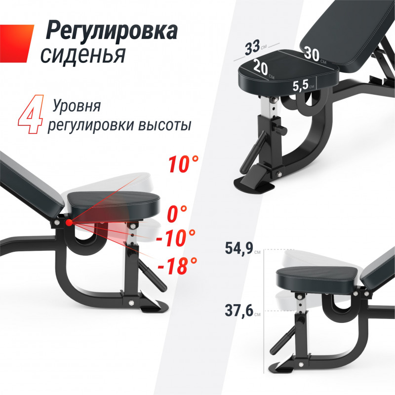 Скамья силовая регулируемая UNIX Fit BENCH 200R